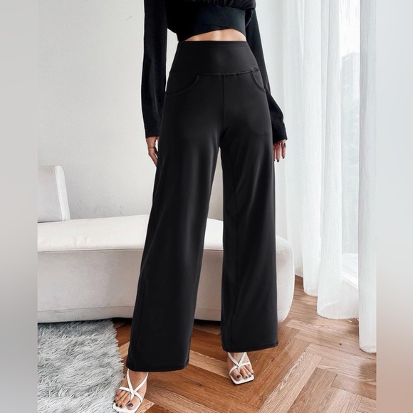 PROMOVER Pants - High-Waist Wide-Leg Pull-On Pants in Black Tall XXL 35”Inseam
